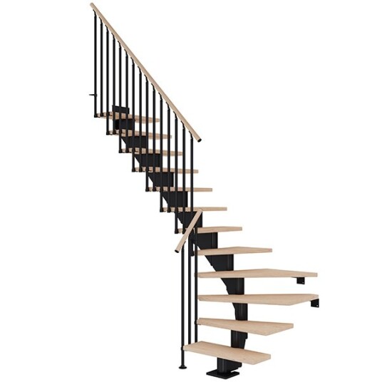 Dolle Hamburg L-trapp I Svart-classic Iii-hvitoljeret Eik-75-14 - Loddret Høyde 277 322 Cm Dolle Hamburg L-trapp I Svart-classic Iii-hvitoljeret Eik-75-14 - Loddret Høyde 277 322 Cm