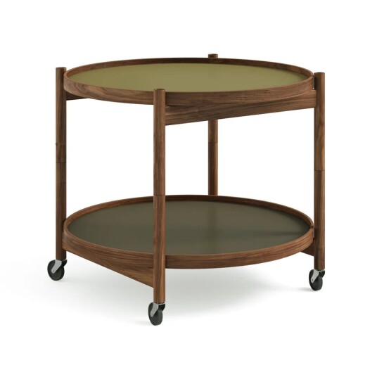 Brdr. Krüger Bølling Tray Table model 60 rullebord leaf, oljet valnøttstativ Brdr. Krüger Bølling Tray Table model 60 rullebord leaf, oljet valnøttstativ