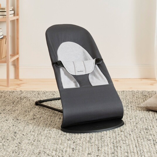 BabyBjörn Balance Soft Vippestol Vevet Jerseystoff Mørkegrå/Grå