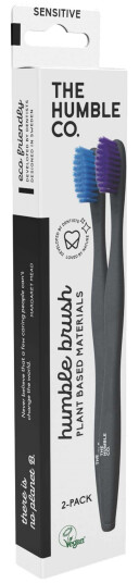 The Humble Co. Plant based Toothbrush 2 pack Sensitive Blue/Purple