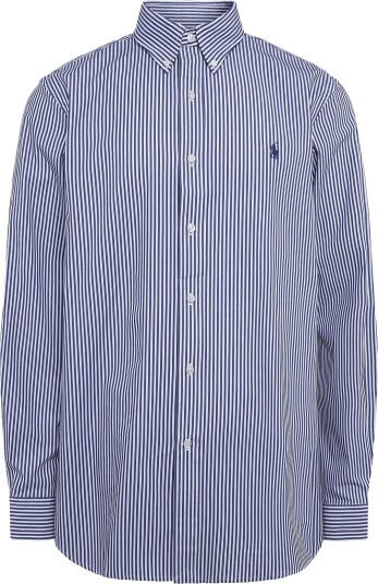 Polo Ralph Lauren Custom Fit Striped Stretch Poplin Shirt Navy XS