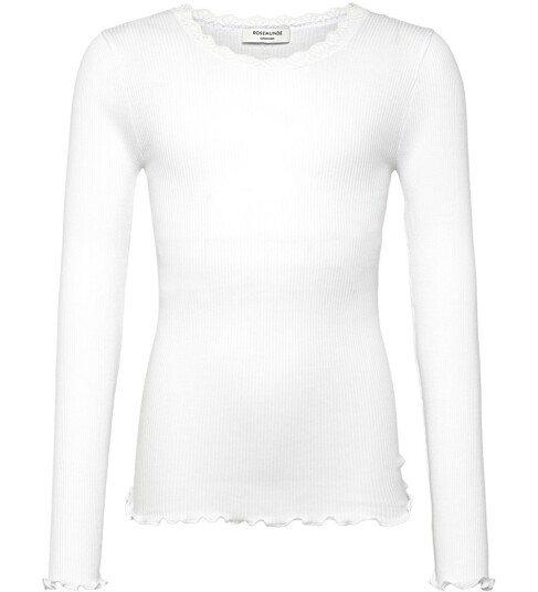 Rosemunde Kids Rkbalta Modal Ls Lace T-Shirt White 128