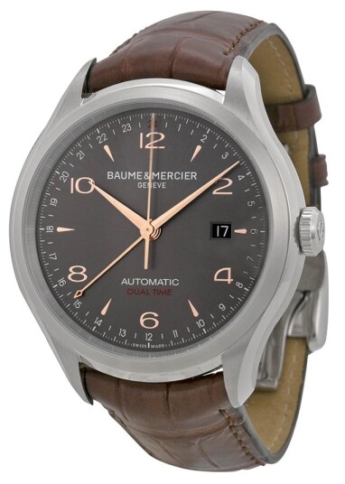 Baume & Mercier Herreklokke MOA10111 CLIFTON Grå/Lær Ø43 mm