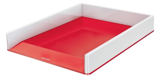 LEITZ WOW Duo Colour Letter Tray White/Red - 53611026