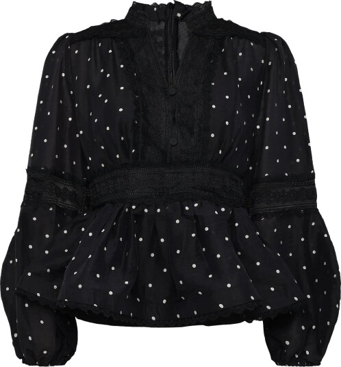 Ravn Ravn Aliah Dot Blouse - BLACK IVORY DOTS - XS