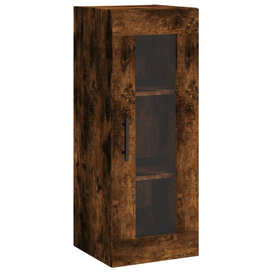 vidaXL Highboard røkt eik 34,5x34x180 cm konstruert tre 8720845489403