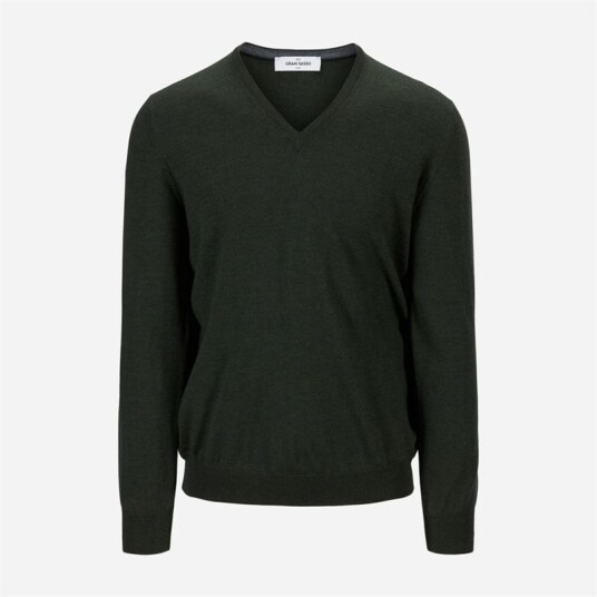 Gran Sasso V-Neck Merino - Olive