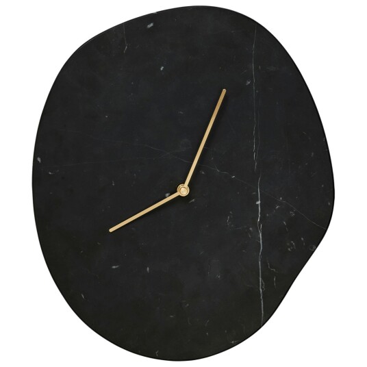 Ferm Living Melt Veggklokke Sort Marmor