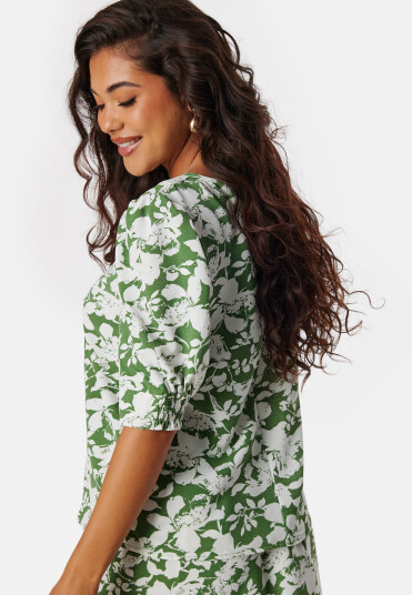 VERO MODA Vmfrej 2/4 kerry top Green/White/Floral S
