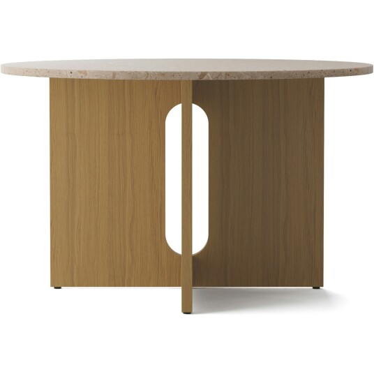 Audo Copenhagen Androgyne spisebord sand stone, ubehandlet eikestativ