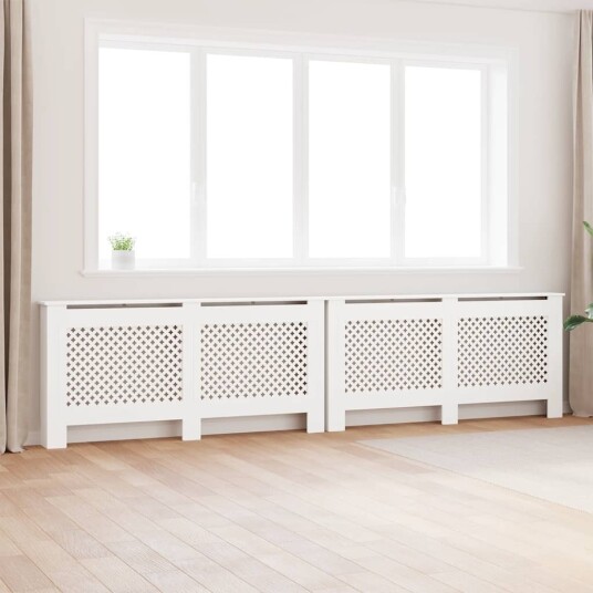  Radiatordeksler 2 stk hvit 172x19x81,5 cm MDF
