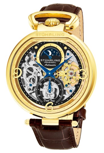 Stührling Original Herreklokke 889.02 Legacy Sort/Lær Ø46 mm Stührling Original Herreklokke 889.02 Legacy Sort/Lær Ø46 mm
