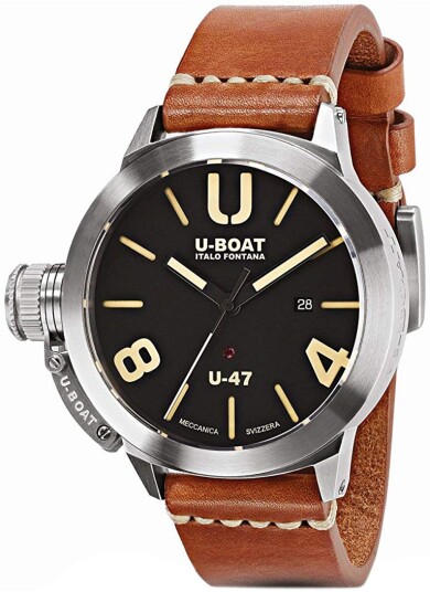 U Boat Herreklokke 8105 Classico Sort/Lær Ø47 mm