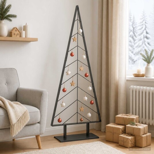 vidaXL Juletre i metall med fot KUOPIO 150 cm Stål Svart