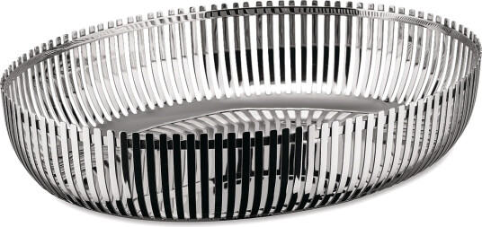 Alessi Oval Basket In 18/10 Stainless Steel Silver ONE SIZE Alessi Oval Basket In 18/10 Stainless Steel Silver ONE SIZE