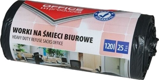 Office Products Kraftige Søppelsekker Ldpe 120 L 25 Stk. Svarte