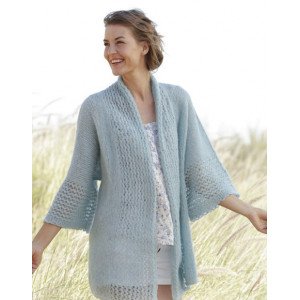 Saltwater by DROPS Design Jakke Strikkeoppskrift str. S XXXL Small