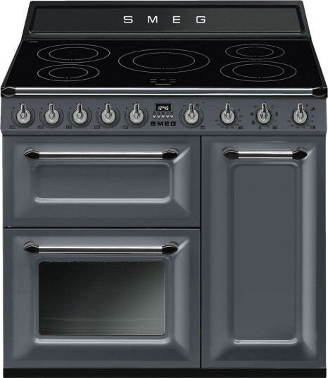 Smeg Victoria TR93IGR2 90 cm Induksjonskomfyr Skifergrå med Kokeplater