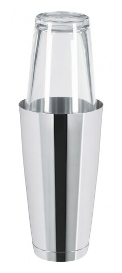 Bostonshaker laget av metall med shakerglass