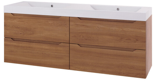 Linn Bad Emma D45cm Servantskap Eik / 160cm Dobbel 4 Skuffer