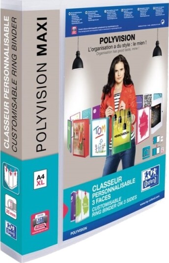 Oxford Polyvision Maxi Ringperm For Presentasjoner Bokryggbredde: 50 Mm For A4 Maxi Kapasitet: 240 Ark Gjennomsiktig
