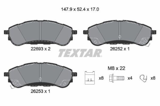 Bremseklosser TEXTAR 2269301 Bremseklosser TEXTAR 2269301