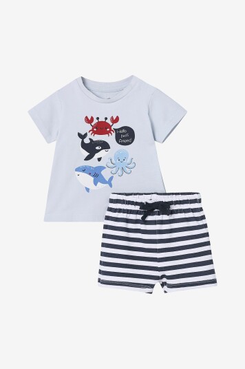 Ellos Collection T skjorte + shorts Blå Ellos Collection T skjorte + shorts Blå
