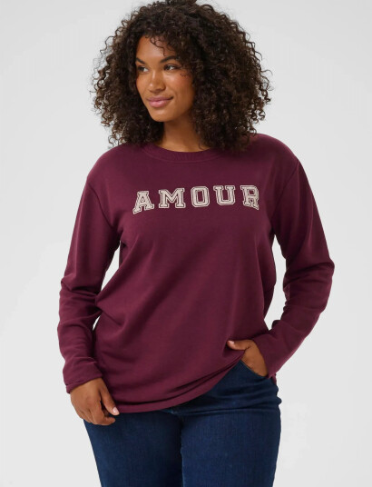 Kaffe Curve Kceliza Sweatshirt - Burgundy - XL Kaffe Curve Kceliza Sweatshirt - Burgundy - XL