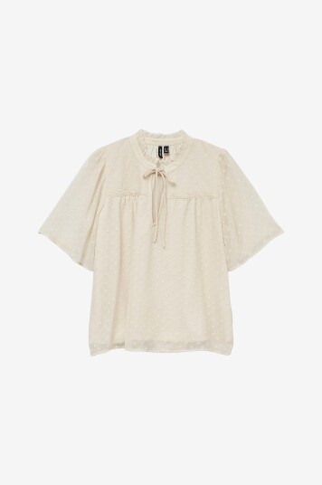 Vero Moda Bluse vmLeah SS Lace Top Beige