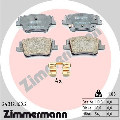 Bremseklosser ZIMMERMANN 24312.160.2