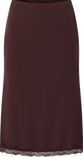 Gina Tricot Skjørt 90s Midi Lace Detail Brun
