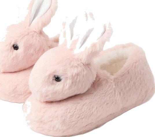 Lindex Bunny Slippers In Faux Fur - LIGHT DUSTY PINK - 31/32