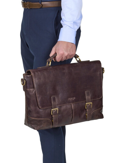 Howard London Briefcase Bag James - Brown - ONE SIZE Howard London Briefcase Bag James - Brown - ONE SIZE