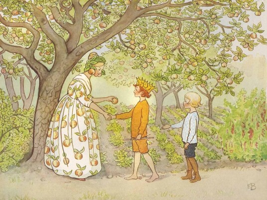Plakat Elsa Beskow Frukthagescene