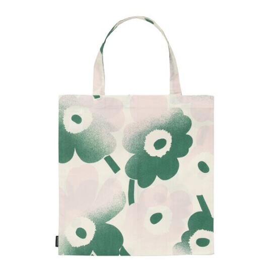 Marimekko - Pieni Unikko handlenett 42x43 cm hvit/rosa/grønn Marimekko - Pieni Unikko handlenett 42x43 cm hvit/rosa/grønn