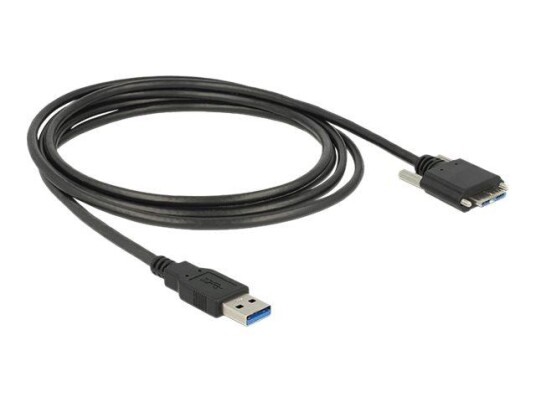 Delock 3m Micro-USB til USB Type A 3.2 Gen 2 Kabel - Svart Delock 3m Micro-USB til USB Type A 3.2 Gen 2 Kabel - Svart