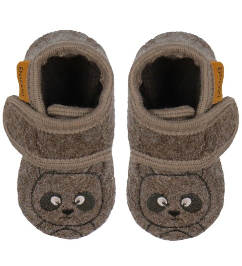 En Fant Wool Slippers W. Embroidery - Brown - 25\26