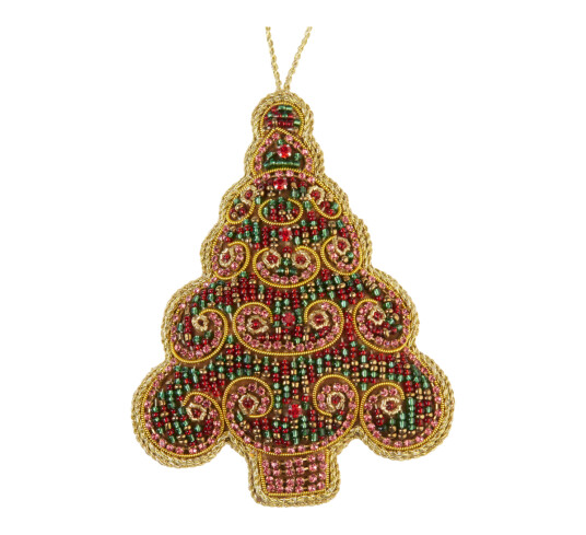 Tinker Tailor Juletre med broderinger 11,5cm rosa krystaller Tinker Tailor Juletre med broderinger 11,5cm rosa krystaller