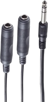 Shiverpeaks Bs30501 6.35Mm Hankjønn 2 X 6.35Mm Hunkjønn 0,2 M Sort
