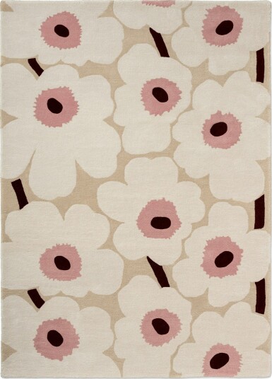 Unikko Ullteppe 250x350 cm, Beige/Rosa