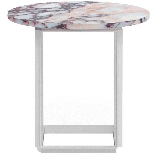 New Works Florence Sidebord 50 cm Hvit Viola Marmor / Hvit
