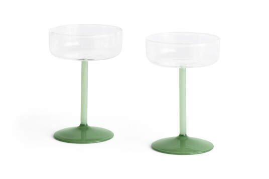Hay Tint Champagneglass 2 pk Klar / Jadegrønn Hay Tint Champagneglass 2 pk Klar / Jadegrønn