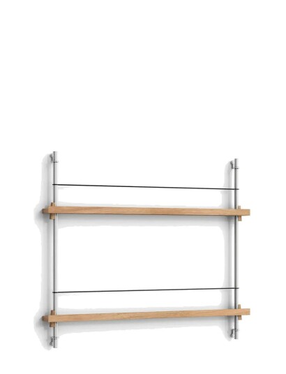MOEBE Box Set, Magazine Shelving Ms.65.1, Oak Shelves, Stainless Steel Legs (Fsc Mix Credit) - Brown - H:65CM