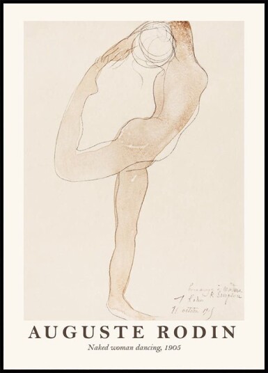Auguste Rodin Naked Woman Dancing Plakat Plakat / 40x50cm