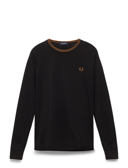 Fred Perry Ls Twin Tipped T-Shirt - Black - XS