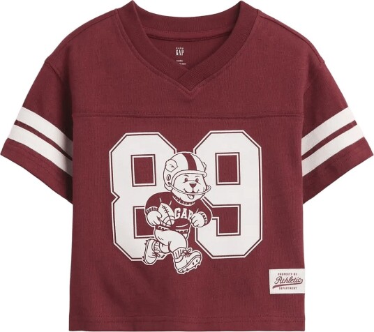 GAP Baby & Toddler Brannan Bear Football Jersey T Shirt Burgundy 110