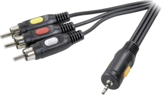 Speaka Professional Sp 7869872 2.5Mm Hankjønn 3 X Rca Hankjønn 2,5 M Svart