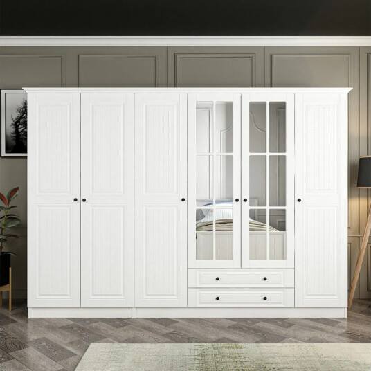 Fruitland Garderobe med Speil - Hvit