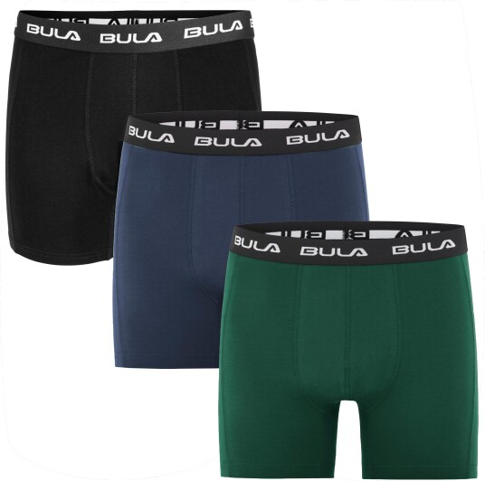 Bula Men"s Frame 3pk Boxers Pine/black/navy XL Bula Men"s Frame 3pk Boxers Pine/black/navy XL