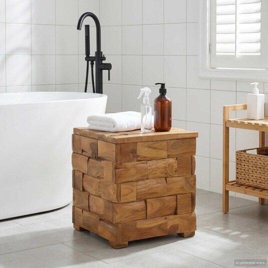 vidaXL Oppbevaringskrakk Brun 40 x 40 x 45 cm Massivt Teaktre vidaXL Oppbevaringskrakk Brun 40 x 40 x 45 cm Massivt Teaktre